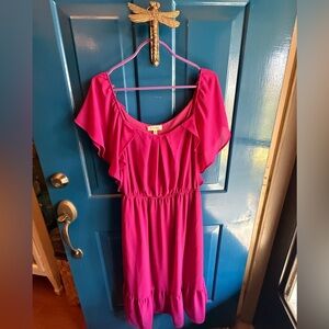 Monteau Magenta Pleated dress